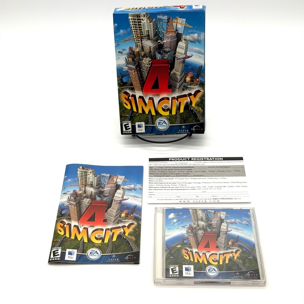 SimCity 4 Mac‎ CD-ROM Big Box EA Games Aspyr Maxis Classic PC Big Box